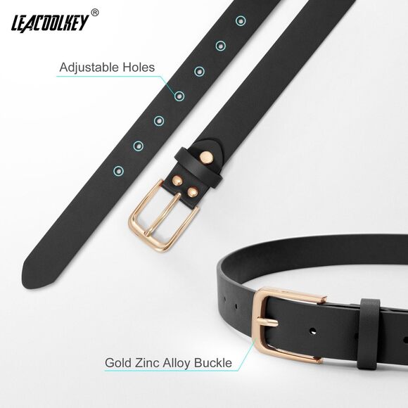 2829 Women Leather Belt With Gold Buckle Fashion Ladies Waist main image 5